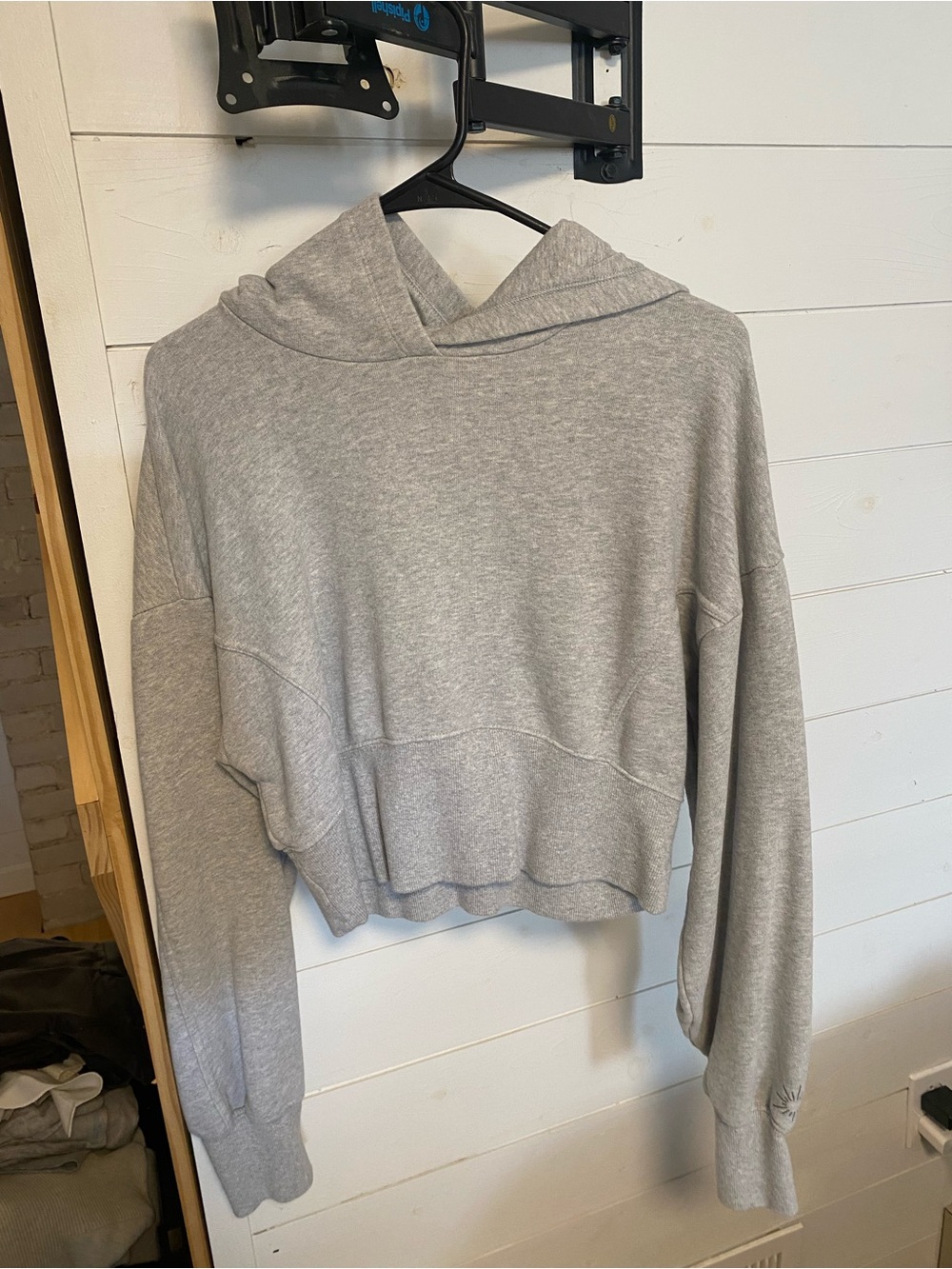 Aerie Cropped Gray Hoodie